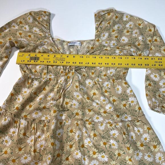 ARIZONA Women’s LG Daisy Print Peasant Style Y2K Baby Doll Dress Boho Cottage - Picture 4 of 8